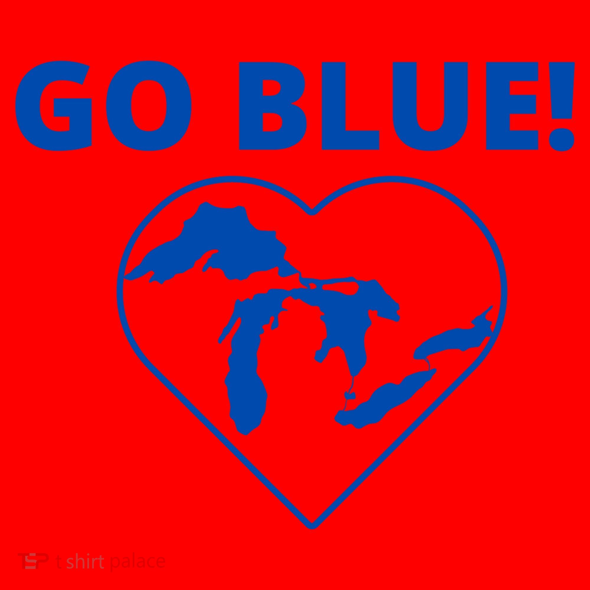 Go Blue Michigan Heart Santa Hat