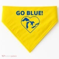 Go Blue Michigan Heart USA-Made Doggie Bandana thumb 0