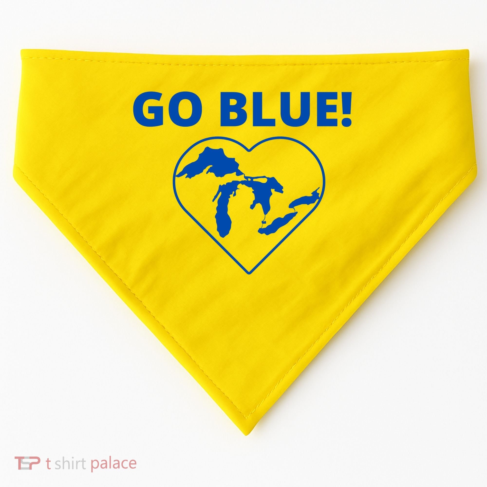 Go Blue Michigan Heart USA-Made Doggie Bandana