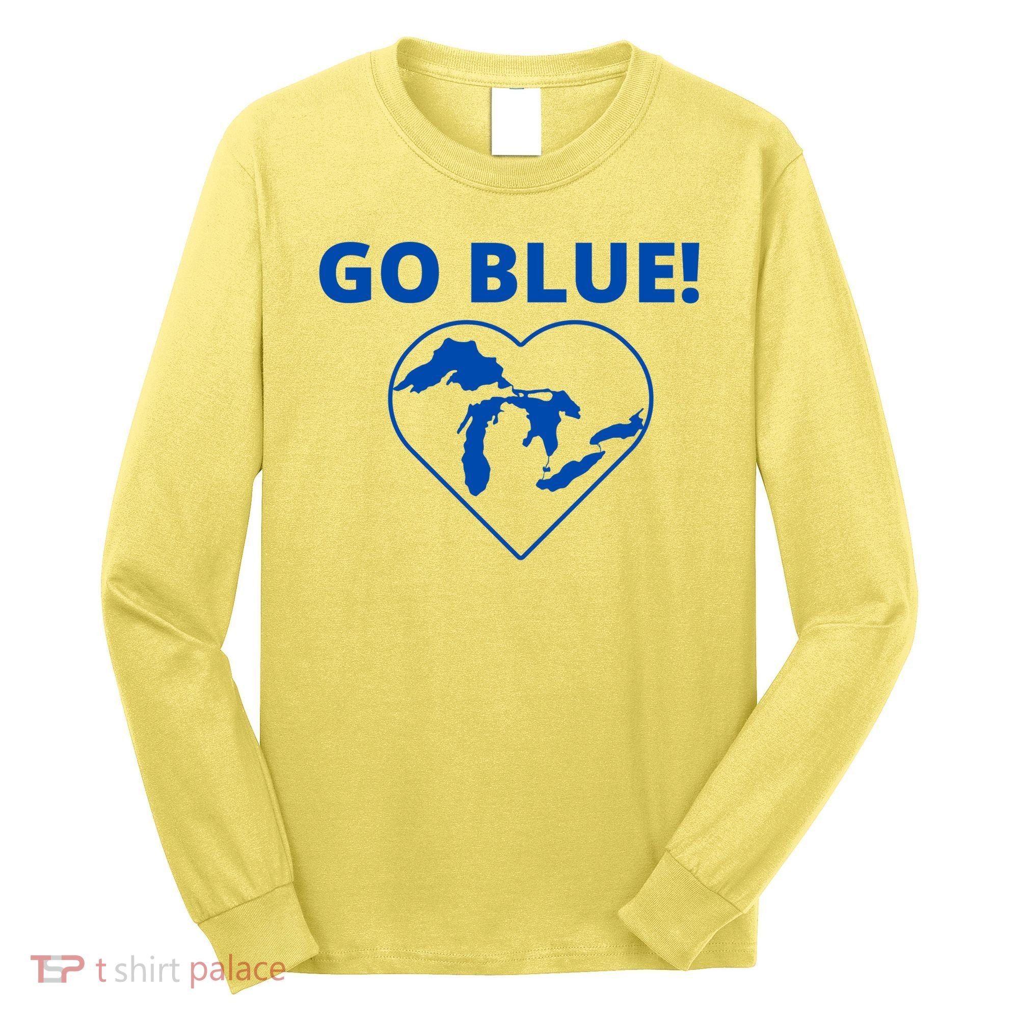 Go Blue Michigan Heart Long Sleeve Shirt