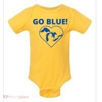 Go Blue Michigan Heart Baby Bodysuit thumb 0