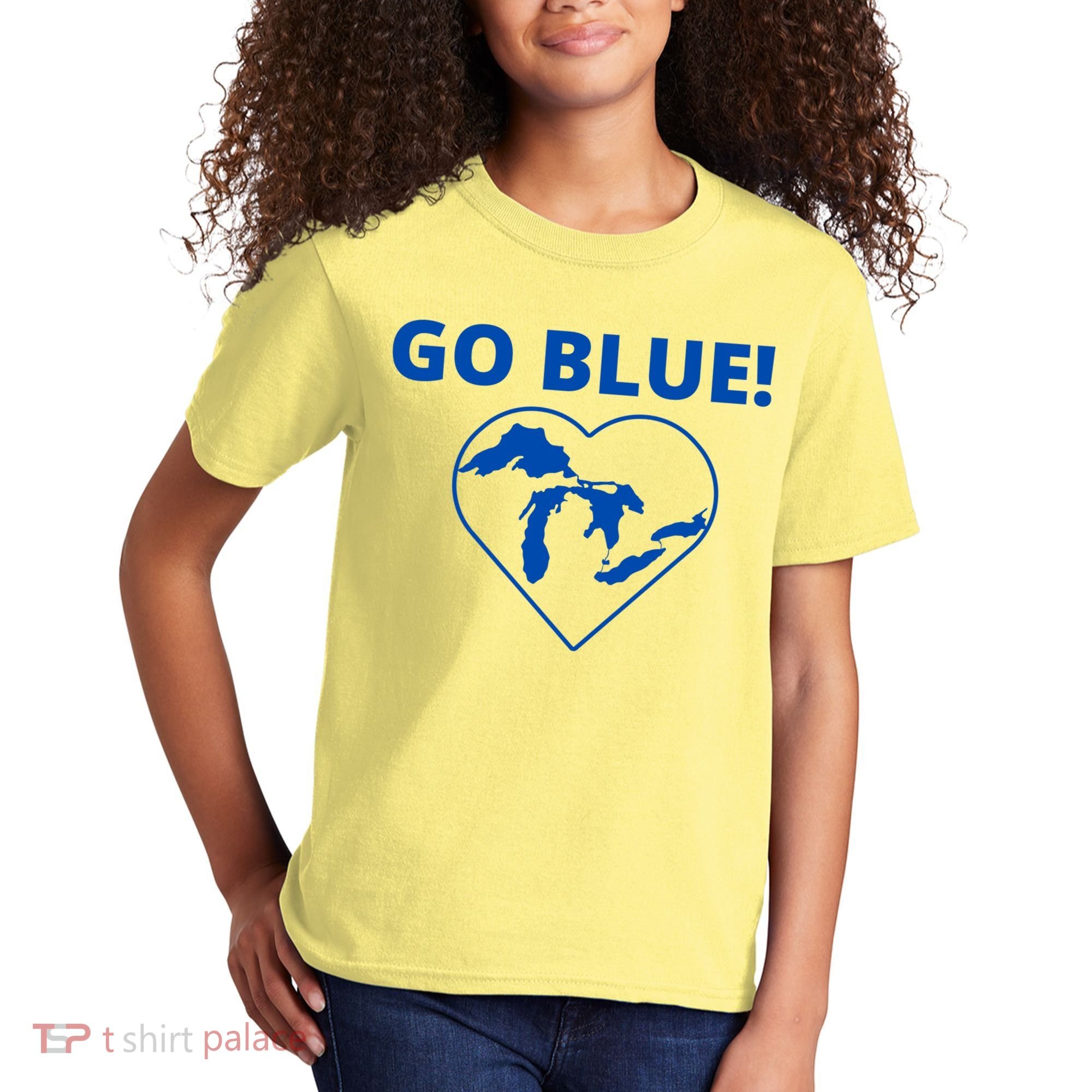 Go Blue Michigan Heart Kids T-Shirt