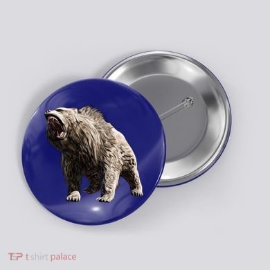 Grizzly Bear Motif Grizzlies Predator Bears Forest Animals Gift Button