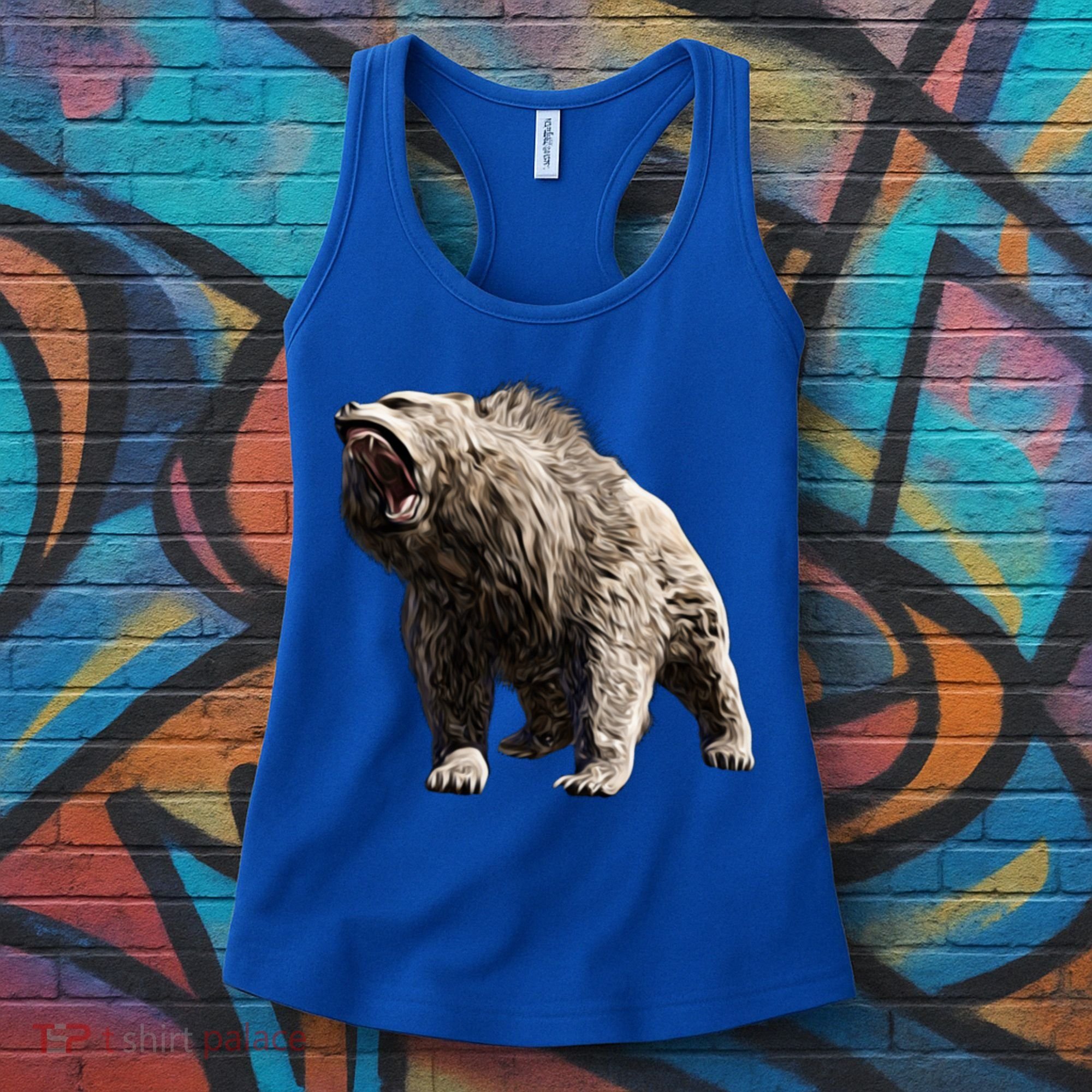 Grizzly Bear Motif Grizzlies Predator Bears Forest Animals Gift Women's Tank Top