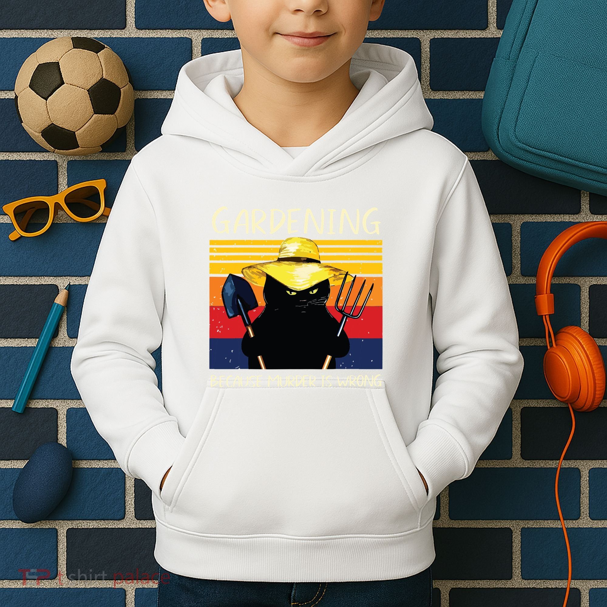 Gardening Because Murder Is Wrong Kids Hoodie