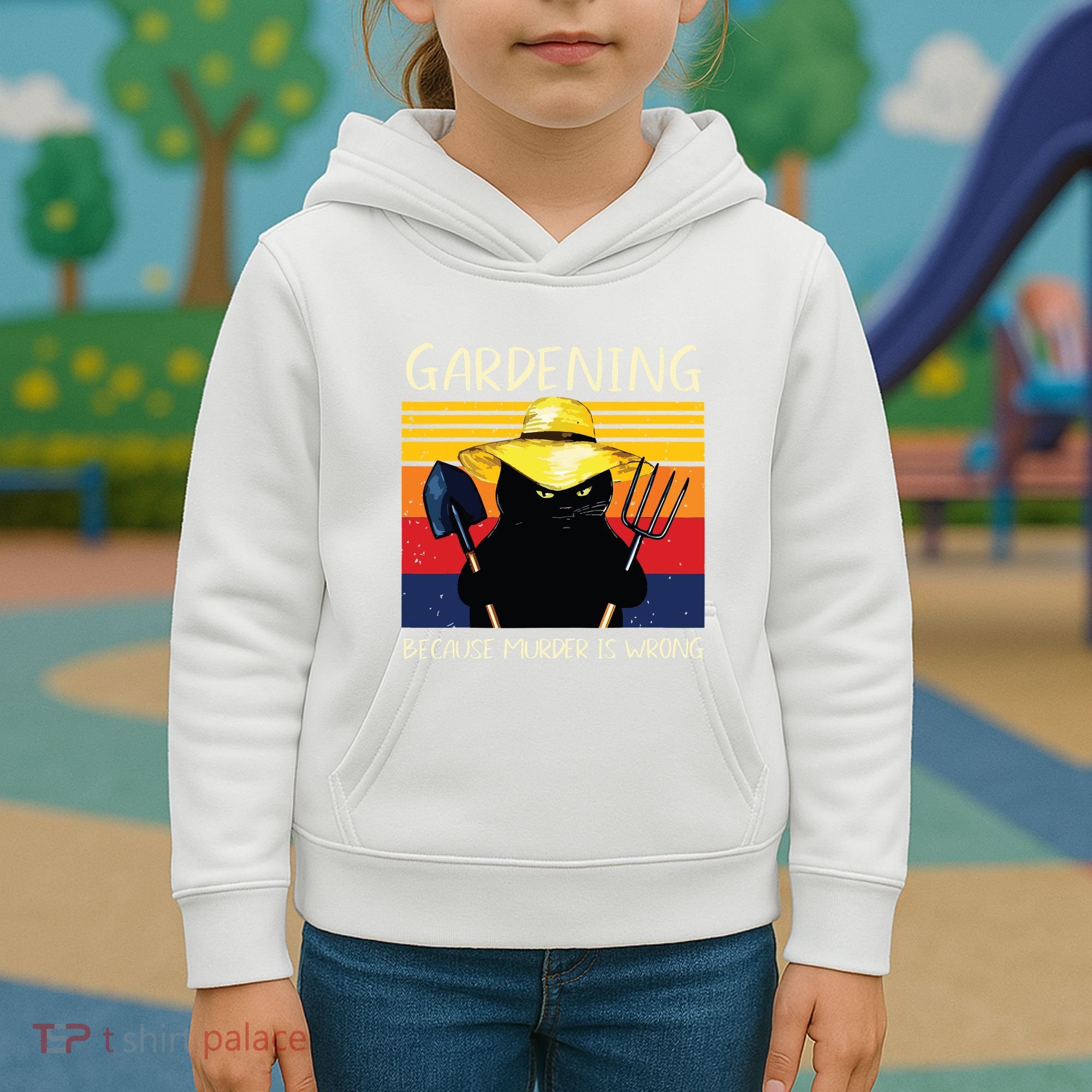Gardening Because Murder Is Wrong Kids Hoodie