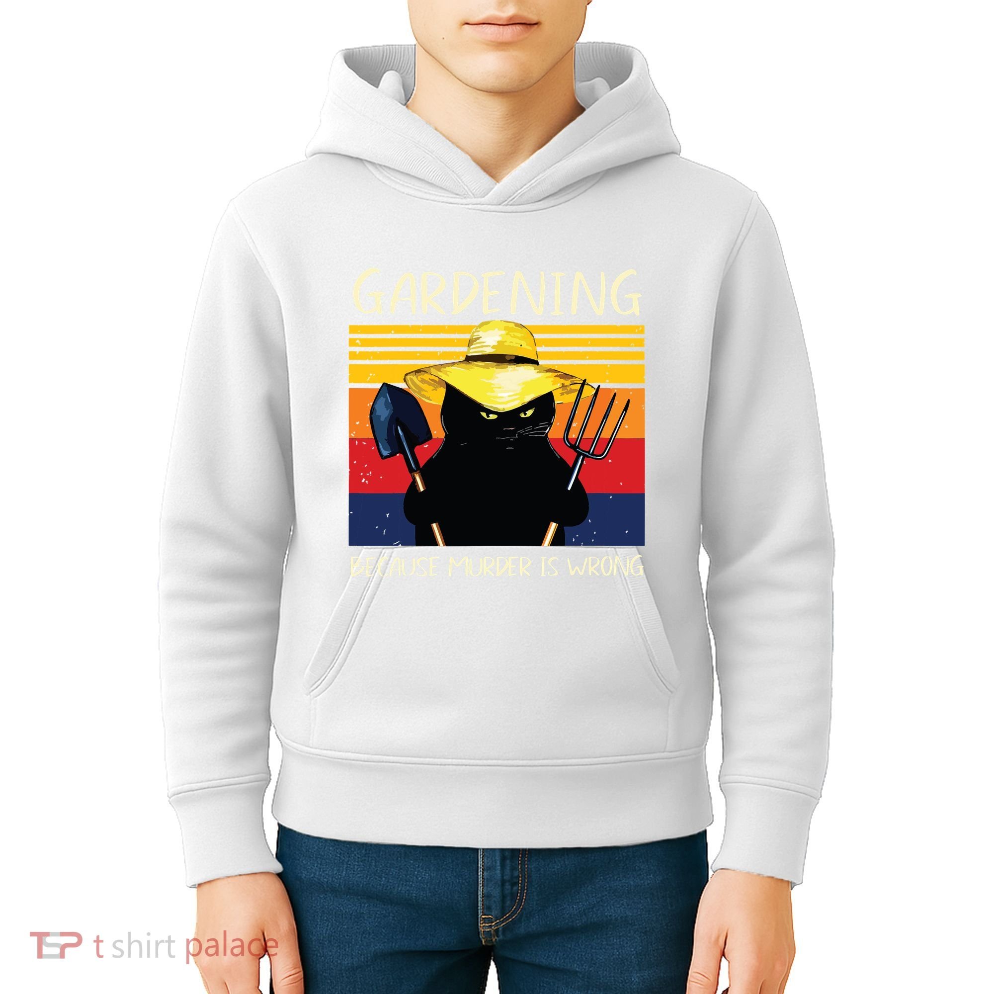 Gardening Because Murder Is Wrong Kids Hoodie