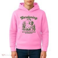 Gardening Because Murder Is Wrong Kids Hoodie thumb 4
