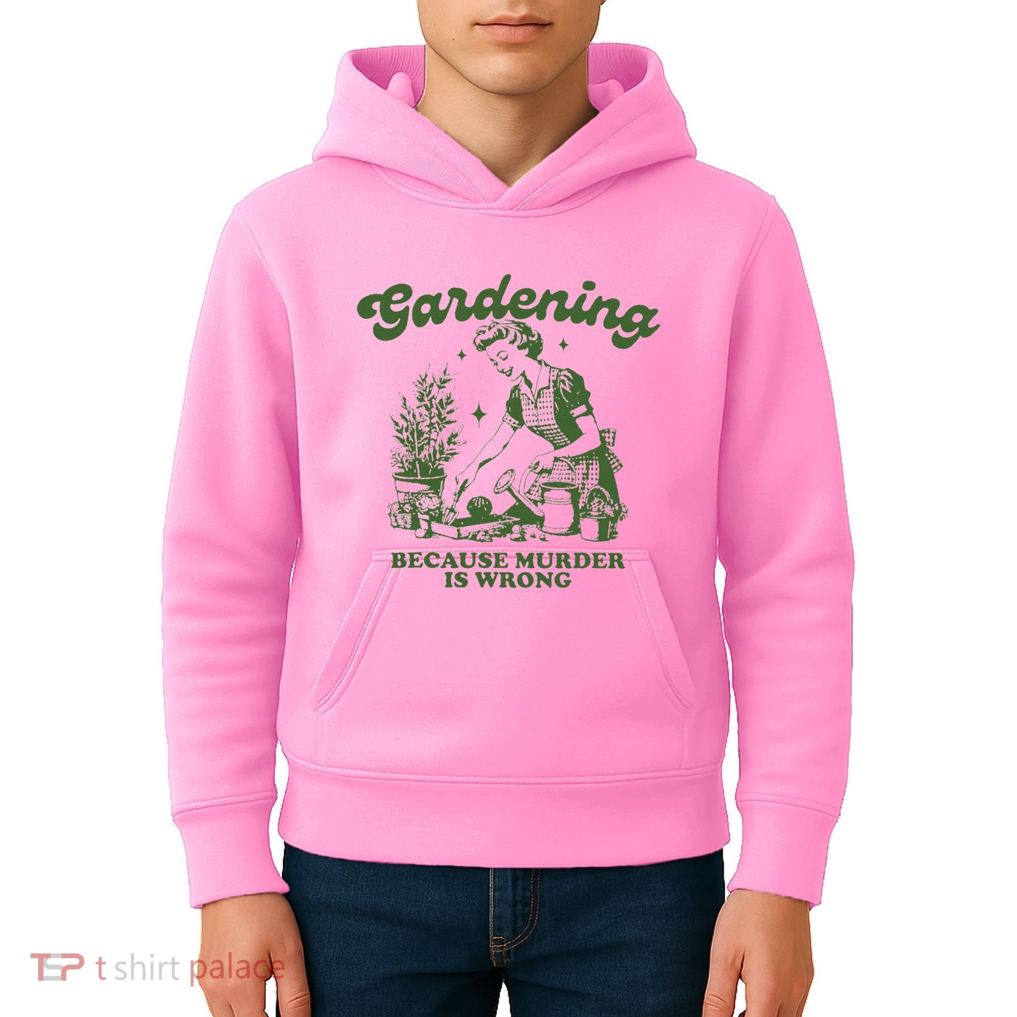 Gardening Because Murder Is Wrong Kids Hoodie