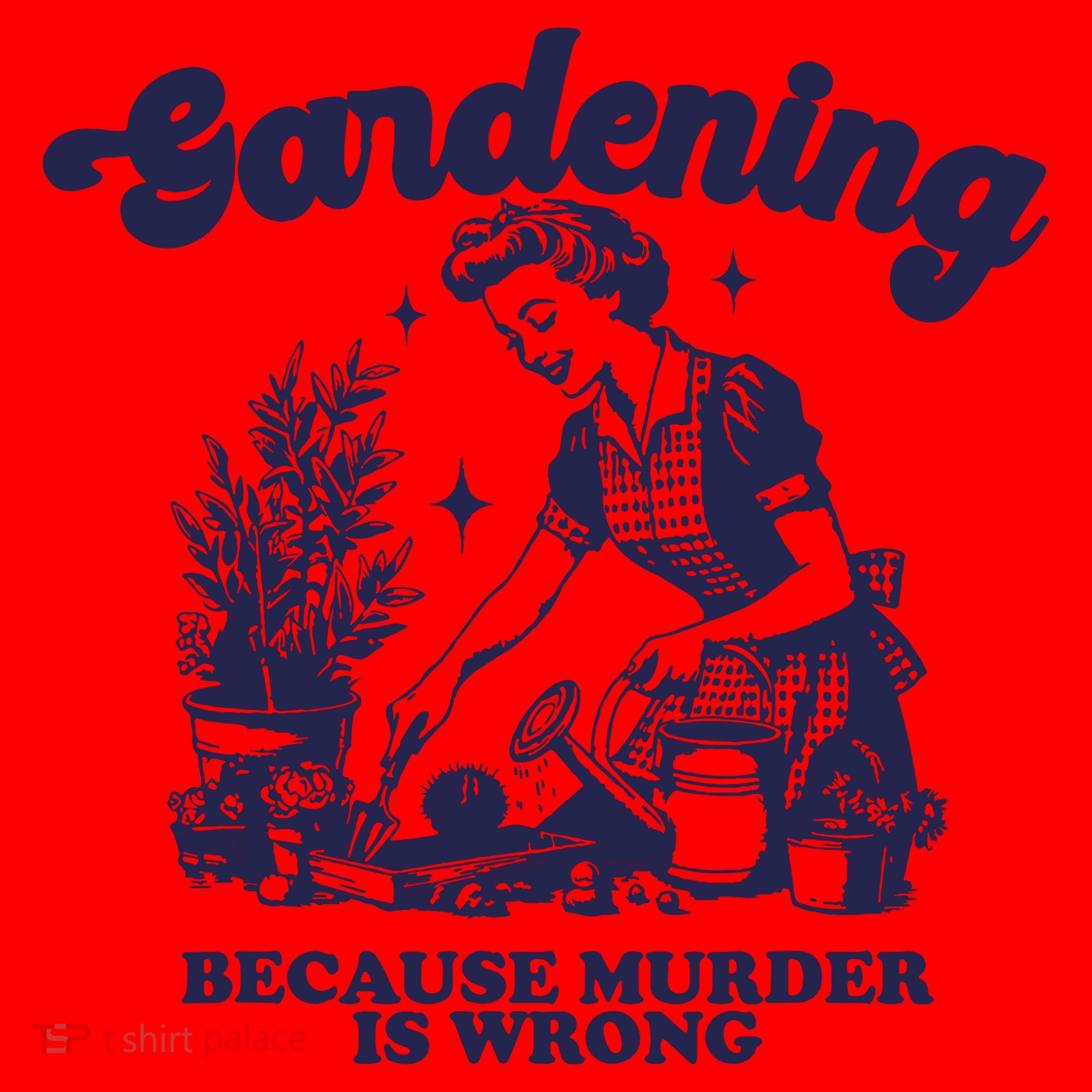 Gardening Because Murder Is Wrong Gardener Plant Lady Mom Santa Hat