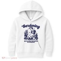 Gardening Because Murder Is Wrong Gardener Plant Lady Mom Kids Hoodie thumb 0