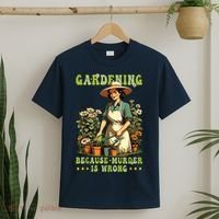 Gardening Because Murder Is Wrong Vintage Funny Gardener T-Shirt thumb 2