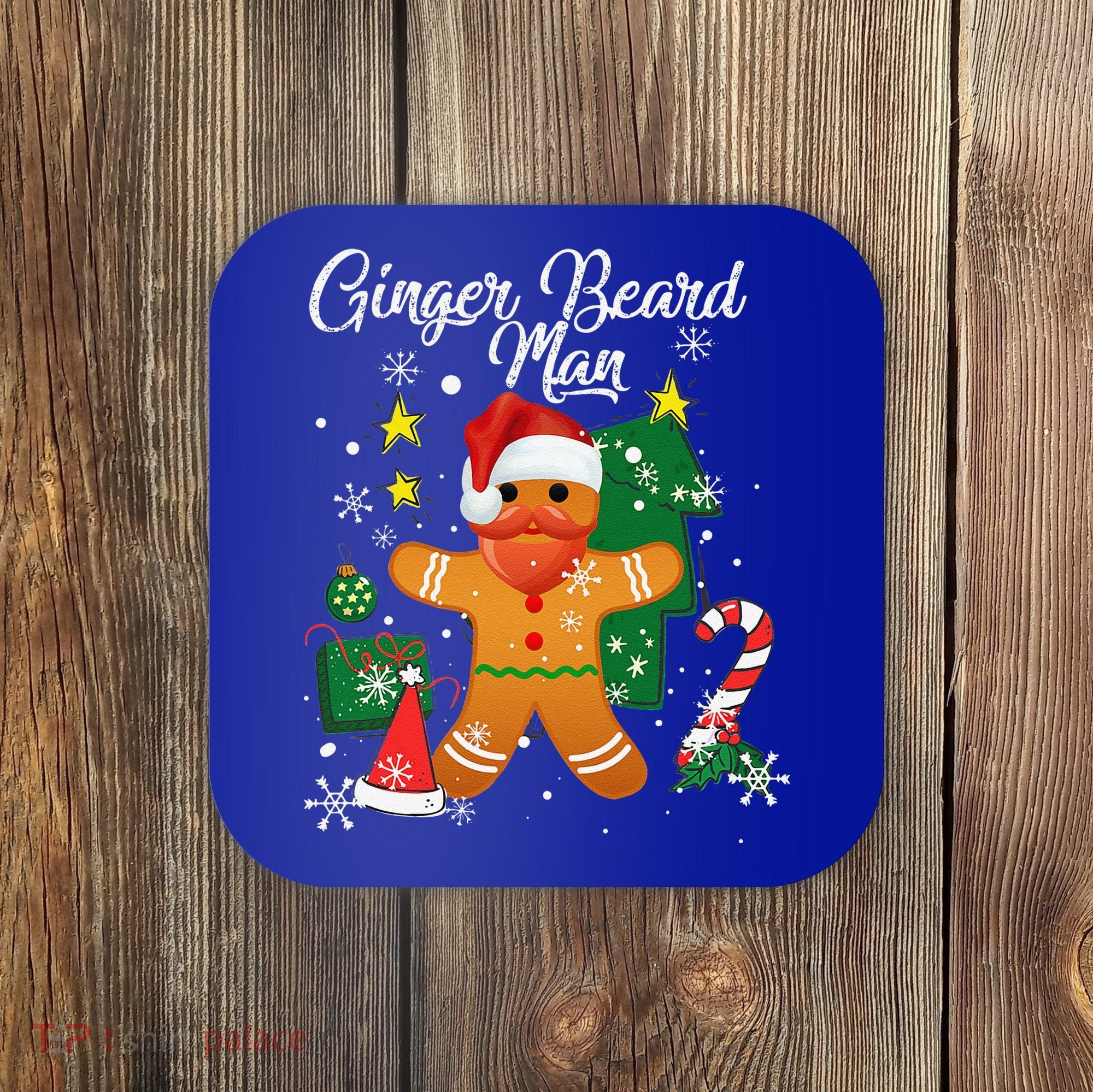 Ginger Beard Man Christmas Pajama Funny Gingerbread Gifts Coaster