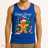 Ginger Beard Man Christmas Pajama Funny Gingerbread Gifts Tank Top thumb 3