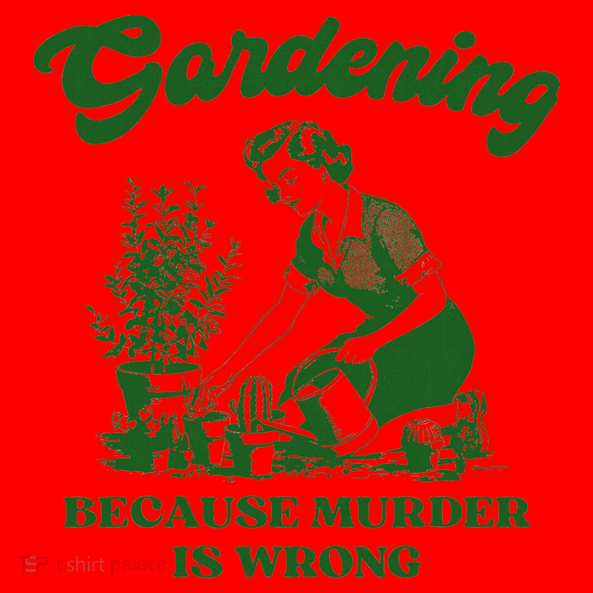 Gardening Because Murder Is Wrong Funny Plant Lover Joke Santa Hat