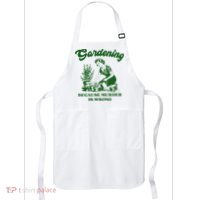 Gardening Because Murder Is Wrong Funny Plant Lover Joke Apron thumb 0