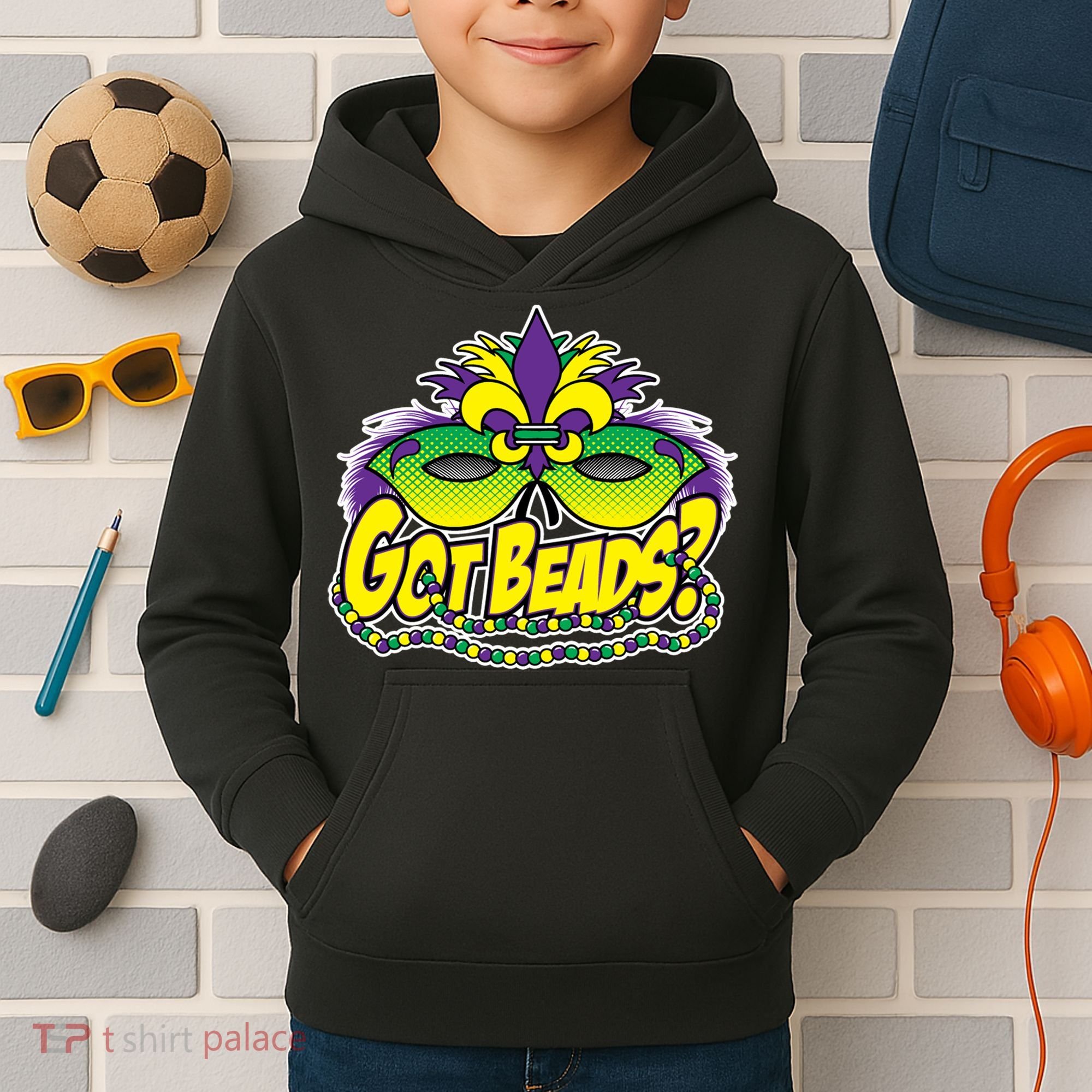 Got Beads Mardi Gras Kids Hoodie