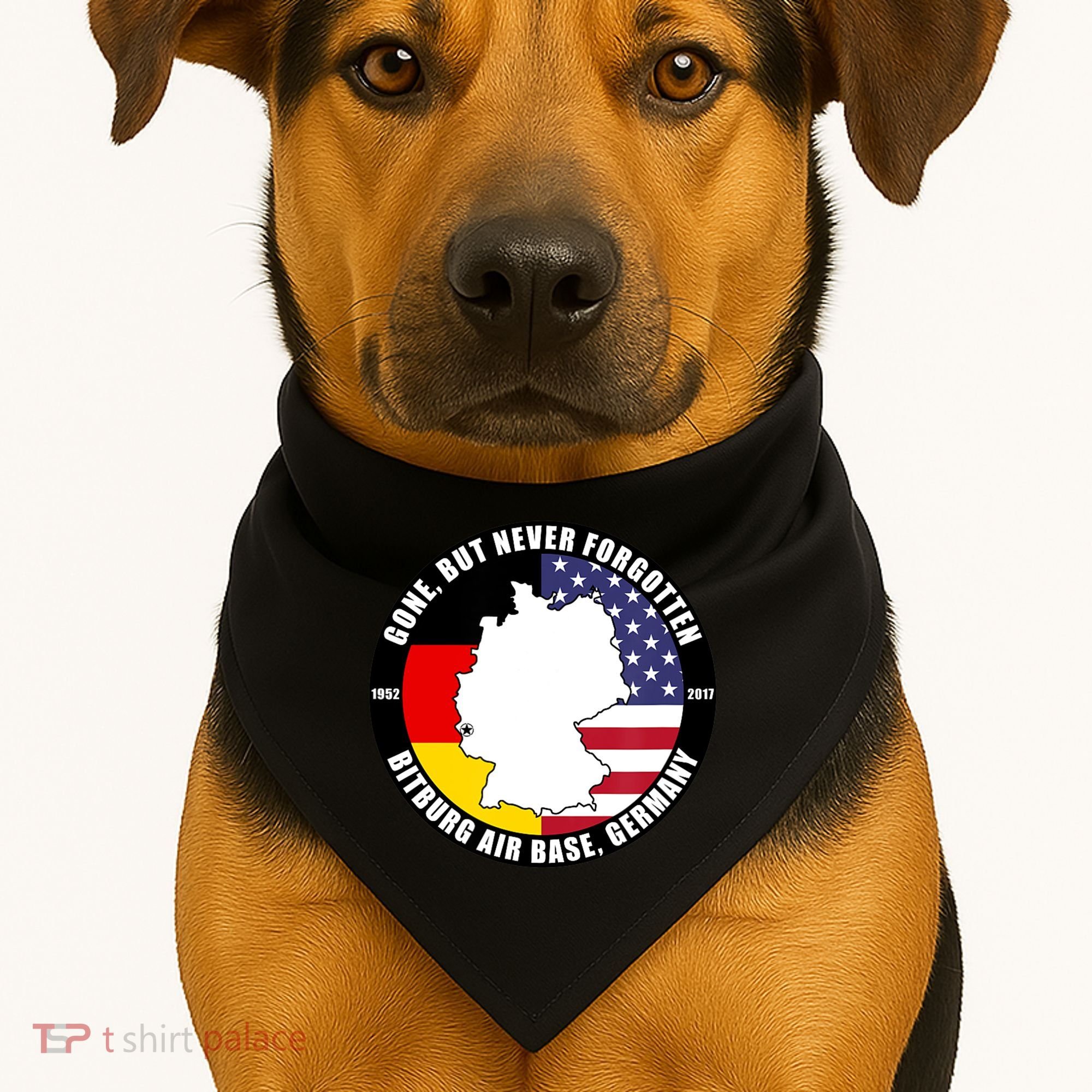 Gone But Never Forgotten Bitburg Air Base Germany Veteran USA-Made Doggie Bandana