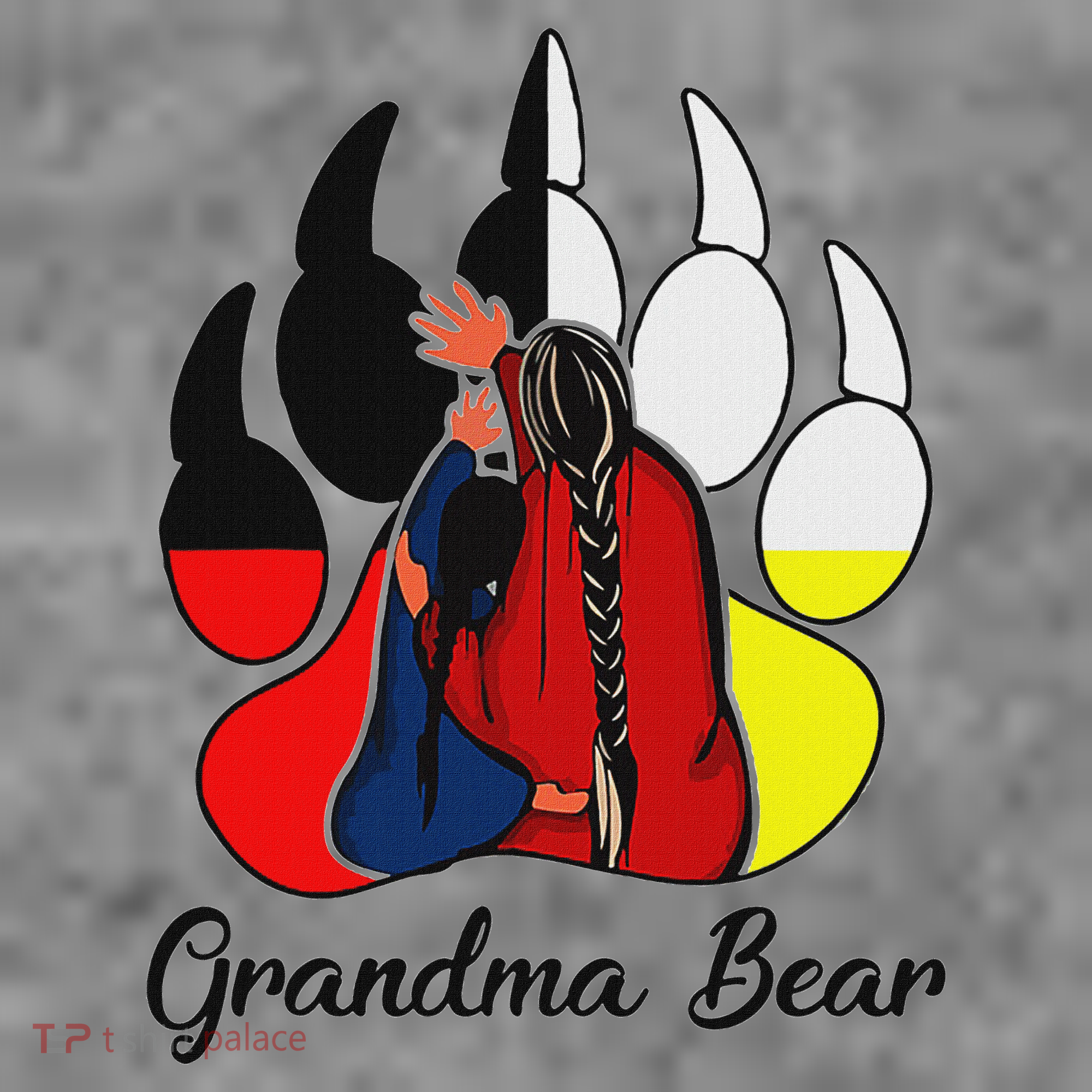 Grandma Bear Native American Toddler Hoodie