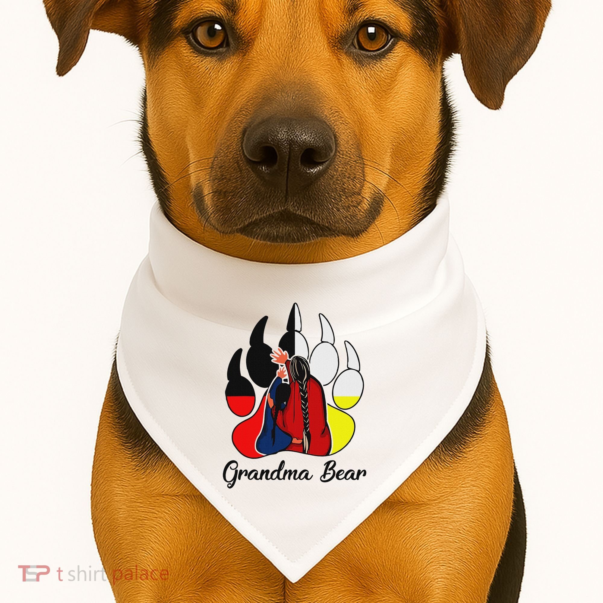 Grandma Bear Native American USA-Made Doggie Bandana