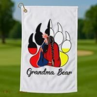 Grandma Bear Native American Golf Towel thumb 1