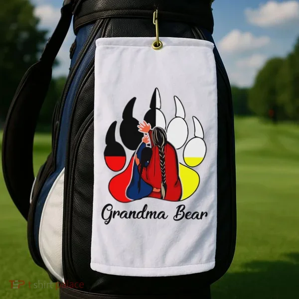 Grandma Bear Native American Golf Towel