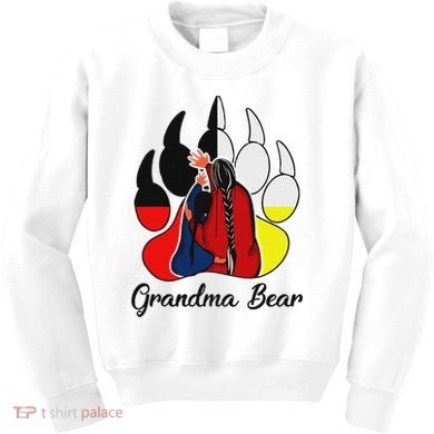 Grandma Bear Native American Kids Sweatshirt