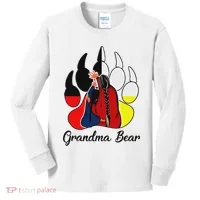 Grandma Bear Native American Kids Long Sleeve Shirt thumb 0