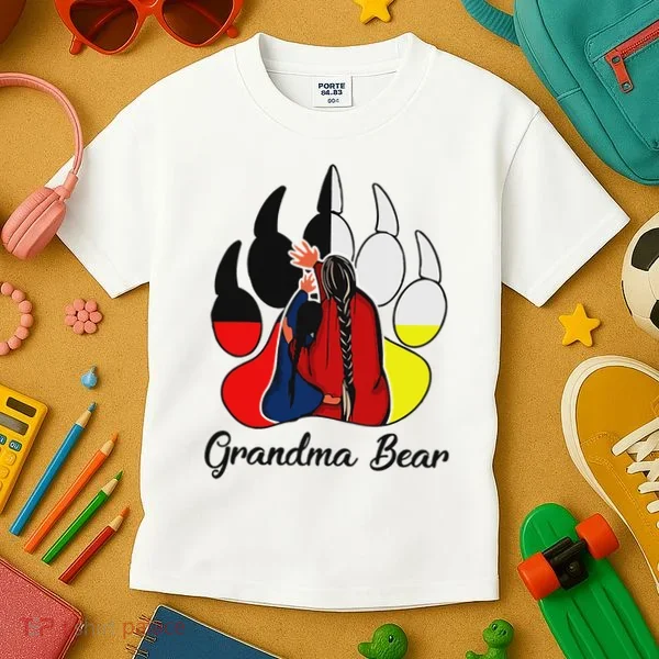 Grandma Bear Native American Kids T-Shirt