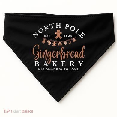 Gingerbread Bakery North Pole USA-Made Doggie Bandana