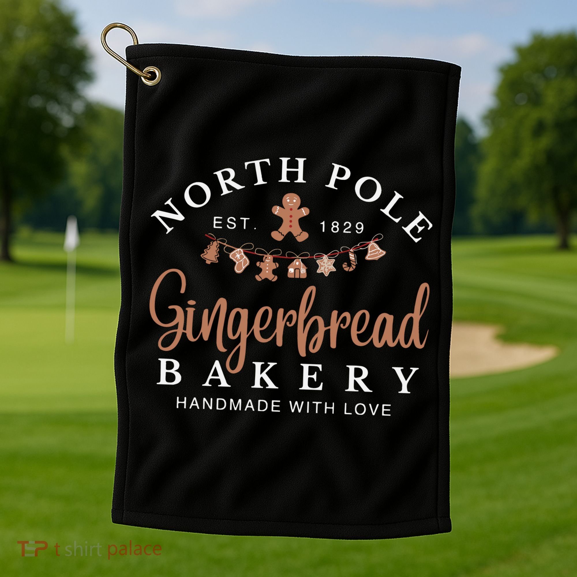 Gingerbread Bakery North Pole Golf Towel