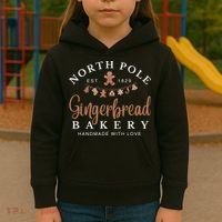 Gingerbread Bakery North Pole Kids Hoodie thumb 3