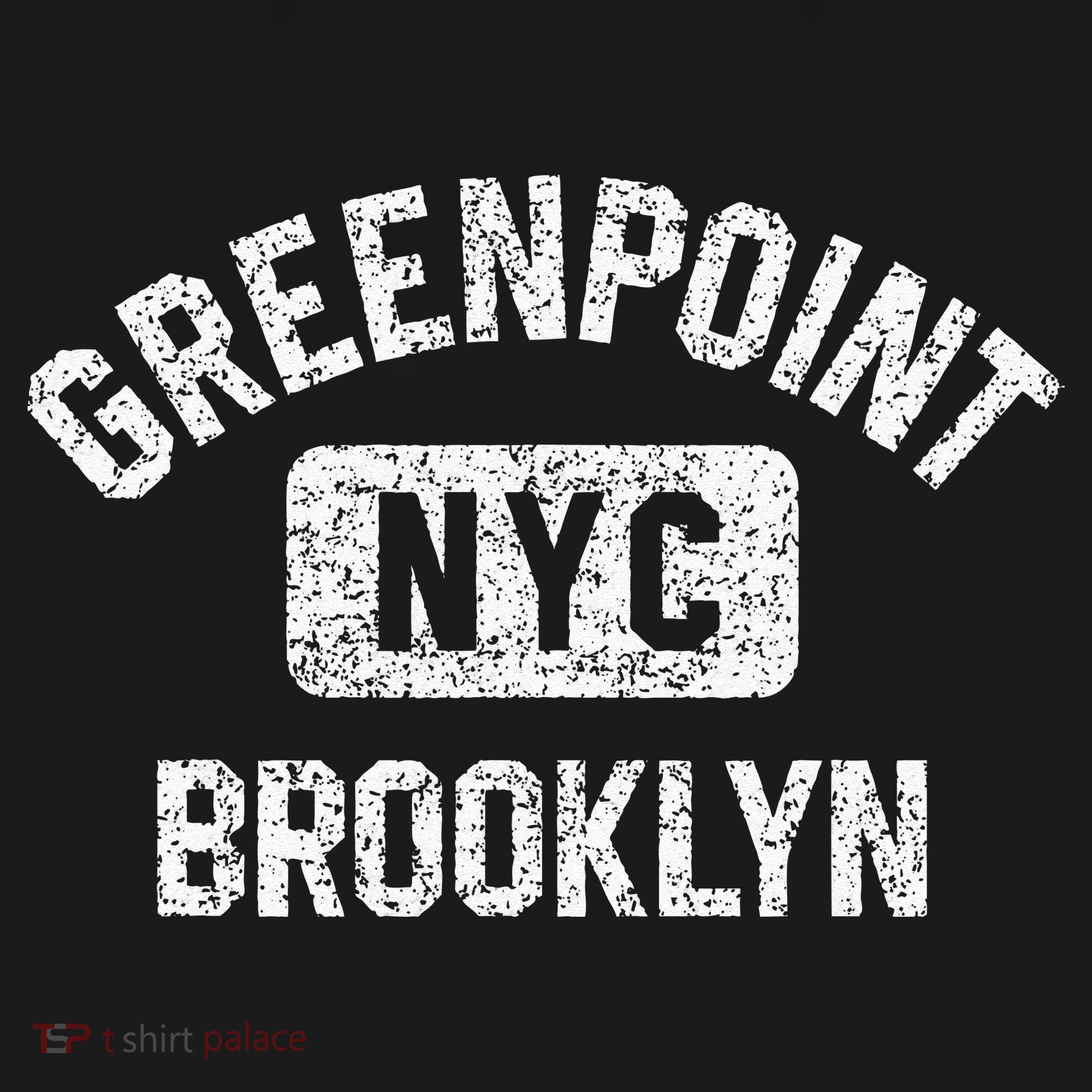 Greenpoint Brooklyn NYC Gym Style Distressed White Print Women's Hoodie