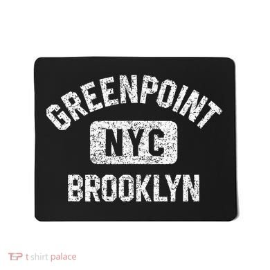 Greenpoint Brooklyn NYC Gym Style Distressed White Print Mousepad