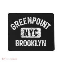 Greenpoint Brooklyn NYC Gym Style Distressed White Print Mousepad thumb 0