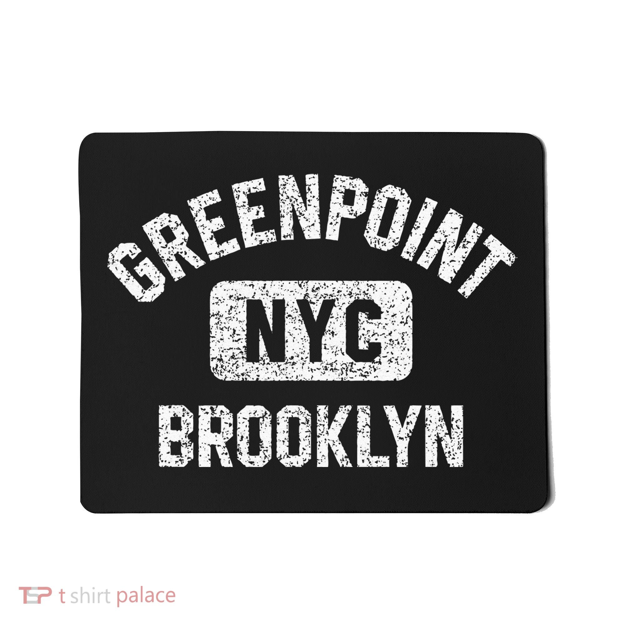 Greenpoint Brooklyn NYC Gym Style Distressed White Print Mousepad