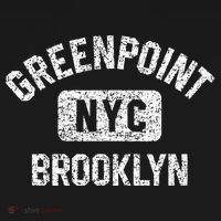 Greenpoint Brooklyn NYC Gym Style Distressed White Print Mousepad thumb 1