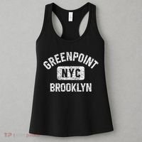 Greenpoint Brooklyn NYC Gym Style Distressed White Print Women's Tank Top thumb 3