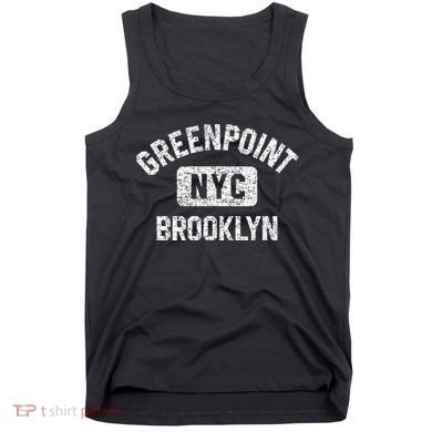 Greenpoint Brooklyn NYC Gym Style Distressed White Print Tank Top