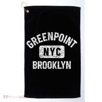 Greenpoint Brooklyn NYC Gym Style Distressed White Print Golf Towel thumb 0