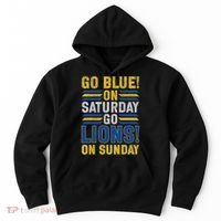 Go Blue On Saturday Go Lion On Sunday Hoodie thumb 0