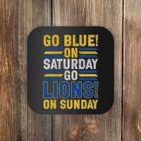 Go Blue On Saturday Go Lion On Sunday Coaster thumb 0