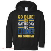Go Blue On Saturday Go Lion On Sunday Toddler Hoodie thumb 0