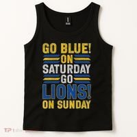 Go Blue On Saturday Go Lion On Sunday Tank Top thumb 2