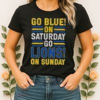 Go Blue On Saturday Go Lion On Sunday Women's T-Shirt thumb 2