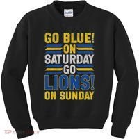 Go Blue On Saturday Go Lion On Sunday Kids Sweatshirt thumb 0