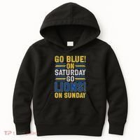 Go Blue On Saturday Go Lion On Sunday Kids Hoodie thumb 0