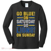 Go Blue On Saturday Go Lion On Sunday Kids Long Sleeve Shirt thumb 0