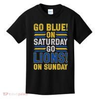 Go Blue On Saturday Go Lion On Sunday Kids T-Shirt thumb 0