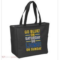 Go Blue On Saturday Go Lion On Sunday Tote Bag thumb 2